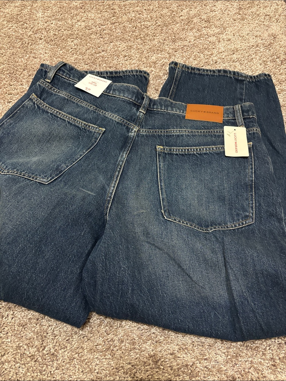 Silhouettes Denim Lucky Brand Barrel Wide Leg Women's Indigo Jeans Carpenter - Picture 9 of 10